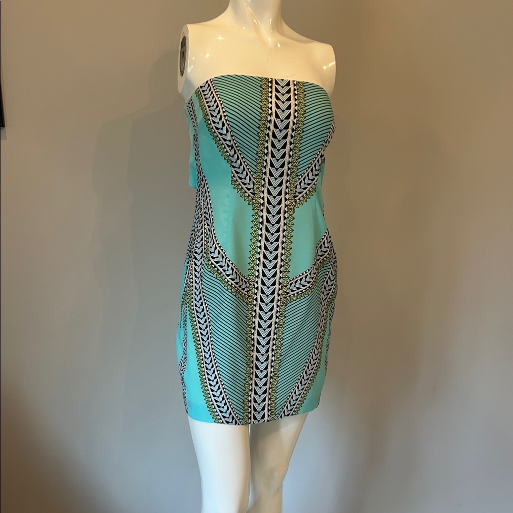 Mara Hoffman Strapless Aqua Dress